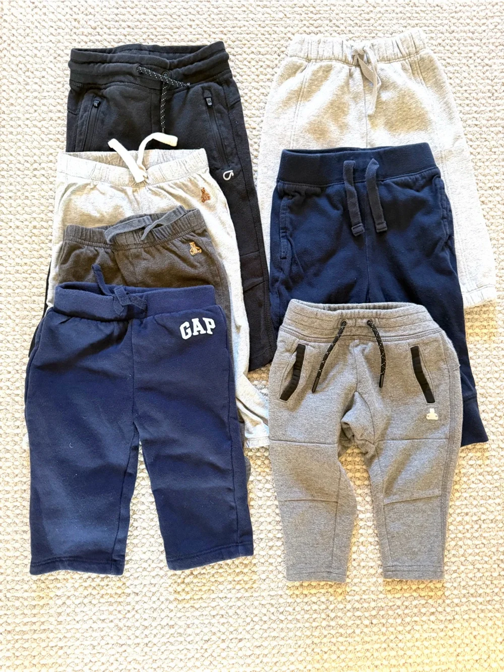 Baby GAP Bottoms Bundle | 7-Piece Mixed Sweatpants & Joggers | 12–18 Months